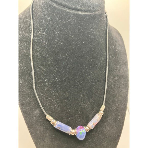 Lavender Bead Cord 17.75 Inch Necklace! - Picture 5 of 12